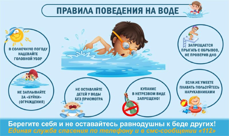 🌊 Правила безопасности на водоёмах.