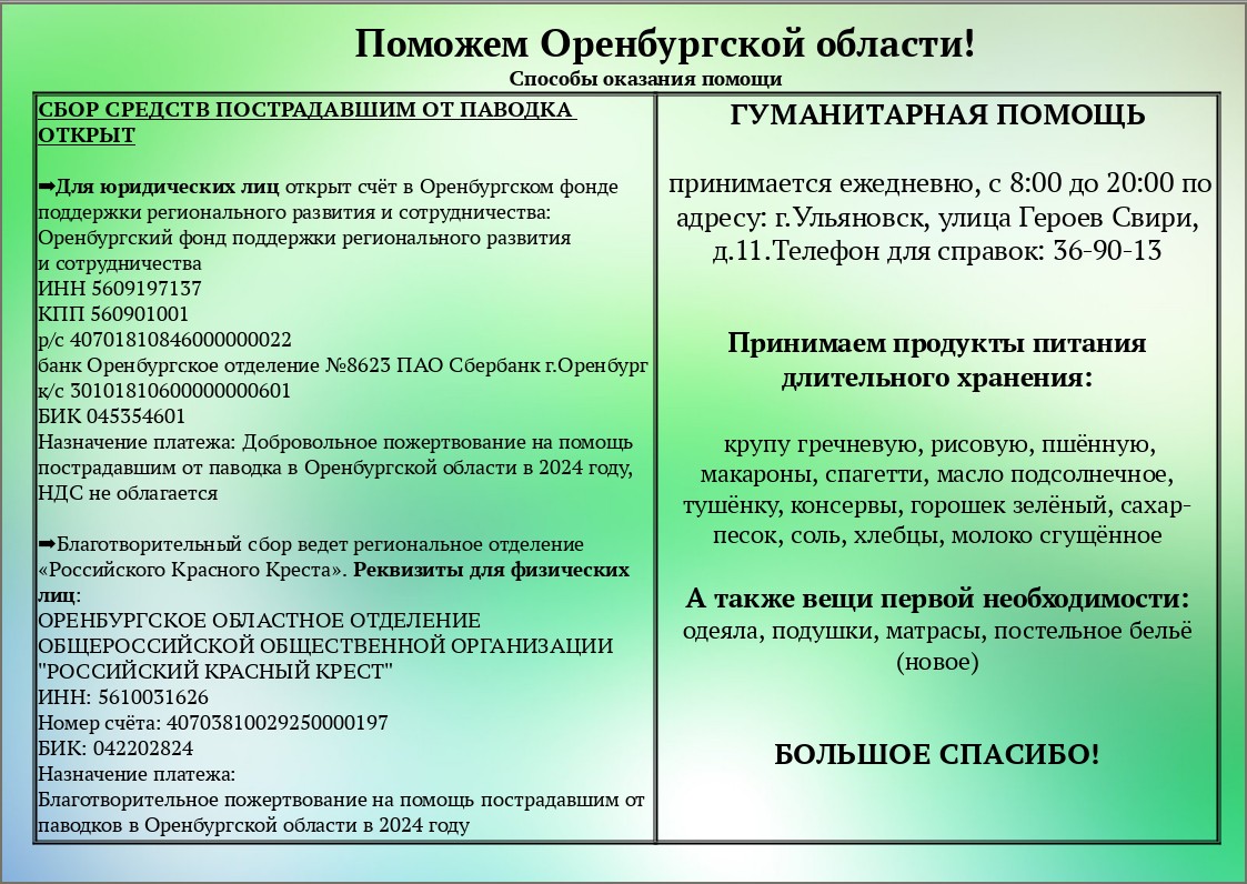 ПОМОЖЕМ ОРЕНБУРГСКОЙ ОБЛАСТИ!.