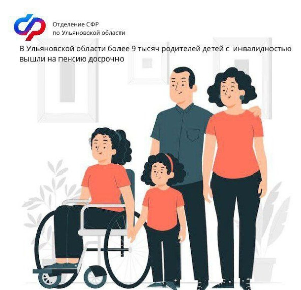 В Ульяновской области более 9 тысяч родителей детей с инвалидностью вышли на пенсию досрочно. В Ульяновской области более 9 тысяч родителей детей с инвалидностью вышли на пенсию досрочно.