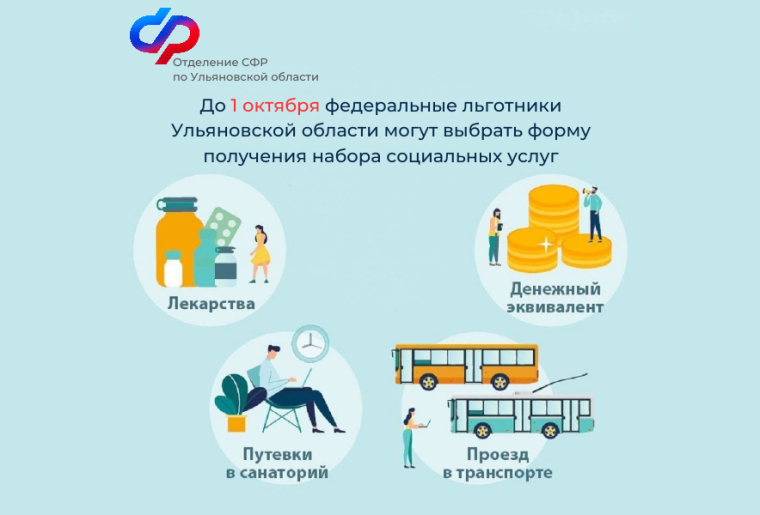 До 1 октября федеральные льготники Ульяновской области могут выбрать форму получения набора социальных услуг. До 1 октября федеральные льготники Ульяновской области могут выбрать форму получения набора социальных услуг.